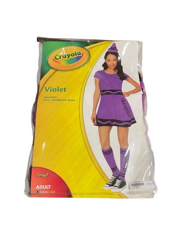 Crayola Other - Crayola Violet Dress Costume with Headband and Socks adult small 4-6